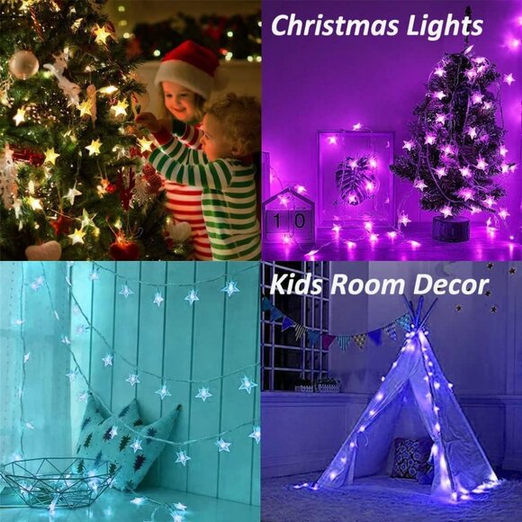 Star String Lights for Bedroom - 33 ft Plug-in Color Changing Star String Lights - Picture 4 of 8